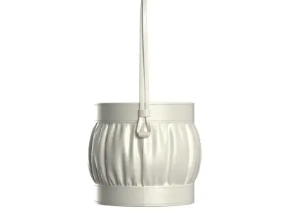 White Leather Round Basket Bag 3D model