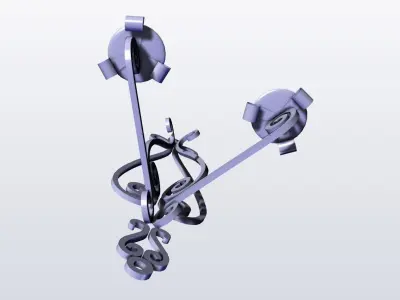 Candles support 2x with ornaments with forged wrought metal 3D model