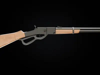 Lever action rifle Low-poly 3D model