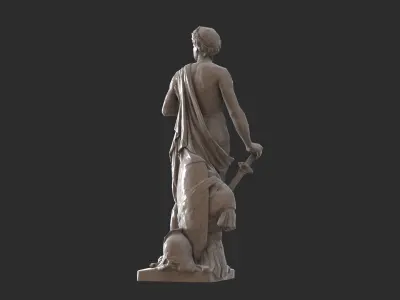 Roman Imperator - Marble Low-poly 3D model