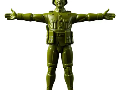 Green Toy Soldier model pack Low-poly 3D model