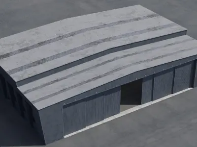 Large Aircraft Hangar 3D Model 3D model
