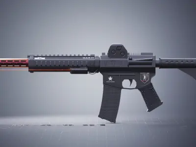 Modern Assault Rifle  Low-poly 3D model