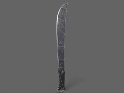 PBR Machete V3a Low-poly 3D model