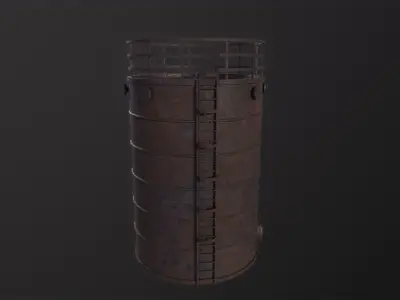 Rusted Tank storage 3D Model Low-poly 3D model