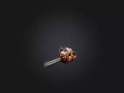 Rusty Chainsaw Low-poly 3D model