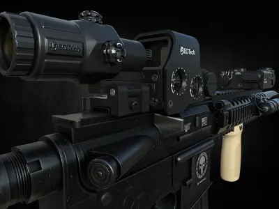 M4 Assault rifle low poly Game ready model Low-poly 3D model