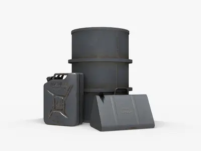 WW2 Liquid Storage Assets 02 Low-poly 3D model