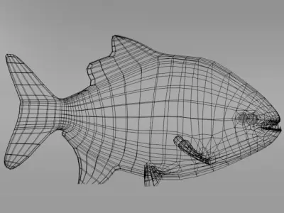 Piranha fish Low-poly 3D model
