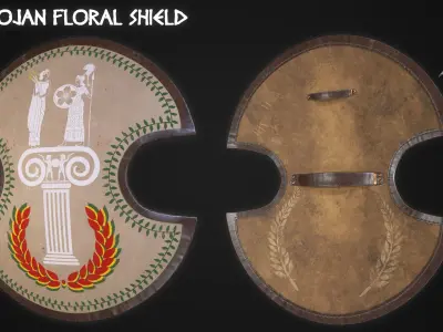 Ancient Greek Shields Set Low Poly Game Ready Low-poly 3D model