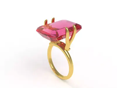 Pink Sapphire Engagement Ring 3D print model