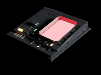 4 Sci-Fi Computers - Control Panels Pack 3D model