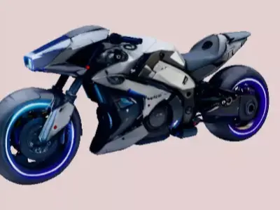 Futuristic Hover Bike  Sci-Fi Vehicle Game Ready Low Poly Low-poly 3D model