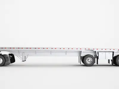 Semi Truck Generic Flat Trailer 04 3D model
