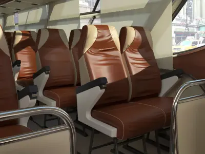 Vintage Bus Rider Seats 3D model