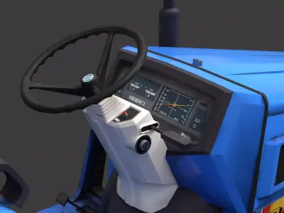 Japanese Iseki TU240 Tractor Game-Ready 3D Model Low-poly 3D model