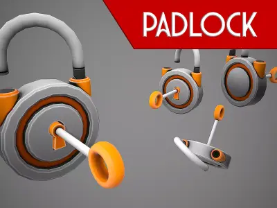 PADLOCK 6 CARTOON STYLIZED Low-poly 3D model