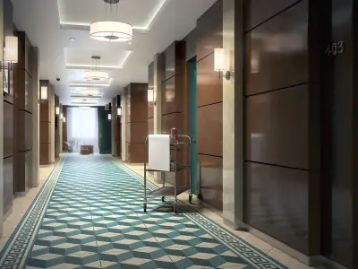 Hotel Corridor 3D model buy