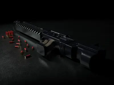 Hyper Siege 4 Shotgun Low-poly 3D model