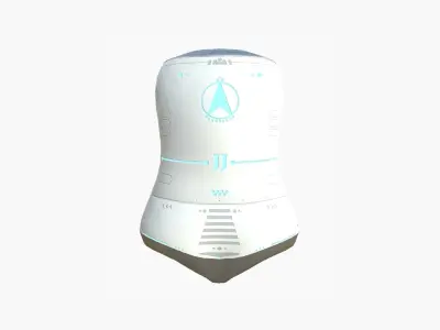 Jetpack J01 White Blue - SciFi Character Design Low-poly 3D model