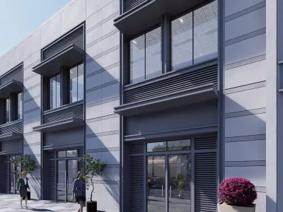Commercial building Low-poly 3D model 5