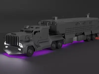 Sci fi semi-truck sci-fi truck 3D model