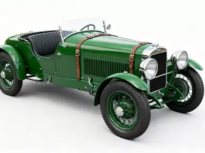 Classic British Racing Green Roadster 3D Model Low-poly 3D model