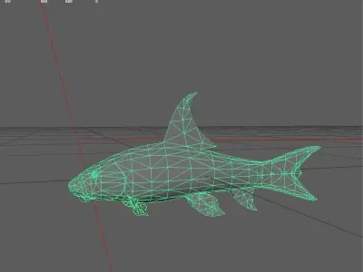 Carp fish Low-poly 3D model