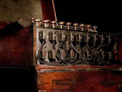 Enigma Machine - Old German WW2 Military Equipment Low-poly 3D model