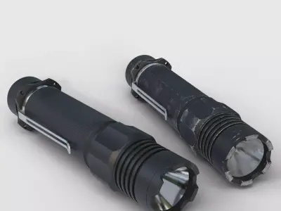 Generic Tactical Flashlight Low-poly 3D model