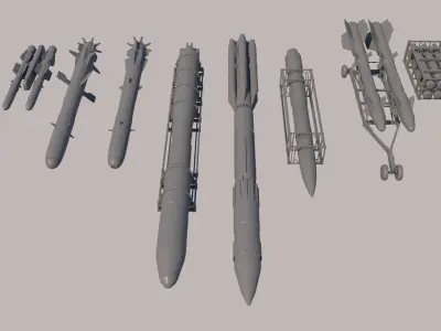 Rocket SET tank rack 3D model