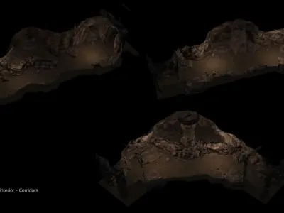 Game Ready Cave Interior Tileset 3D model