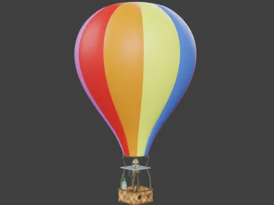 Hot Air Balloon 3D model 12