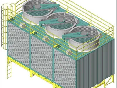 Cooling Tower-38 Low-poly 3D model