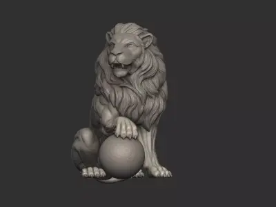 Spanish Parliament Lion Statue 1865 Neoclassical Bronze Lion 3D print model