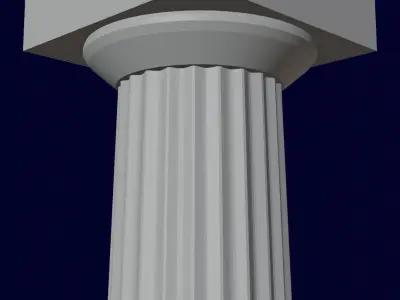 Ancient Column Internally Rounded  Low-poly 3D model