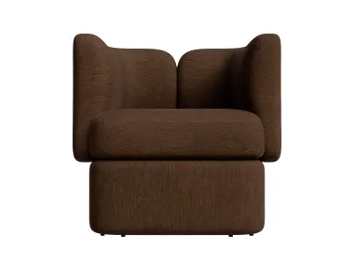 Shelter Back Accent Brown Chair Low-poly 3D model