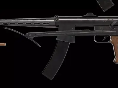Kucher Model K1 Danuvia M53 smg Low-poly 3D model