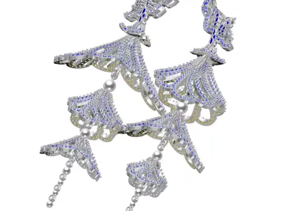 Antique Diamond Bird Jhumka Earring 3D print model
