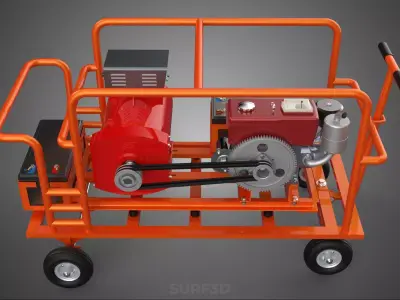 MOBILE BACKUP DIESEL GENSET POWER GENERATOR SET BATTERY SYSTEM 3D model