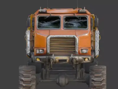 Realistic Hard Sci-Fi Industrial Tracked Hauler Low-poly 3D model