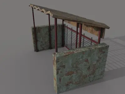 Old Shack PBR Low-poly 3D model