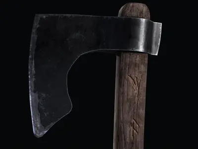 Viking Bearded Axe Free low-poly 3D model