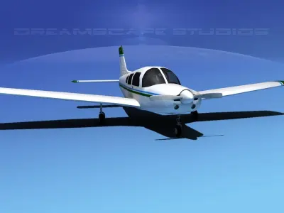 Piper Warrior II 3D model shop