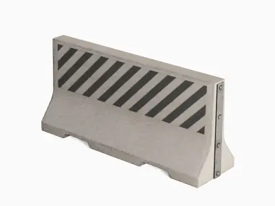 Large Concrete Barrier 05 Low-poly 3D model