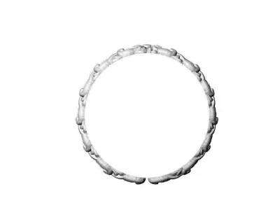 Antique Carved Silver Oxidised Bangle Design 3D print model