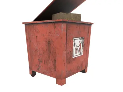 trash bin Low-poly 3D model