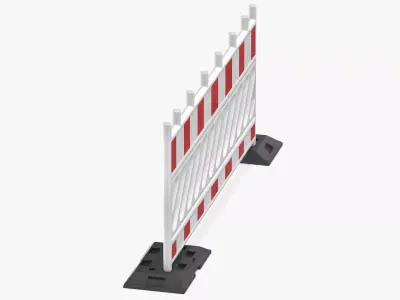 Construction Barrier 02 White 3D model
