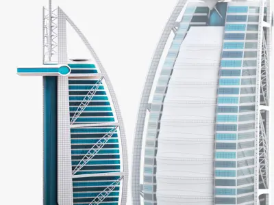 Burj Al Arab Hotel Tower PBR 3D model