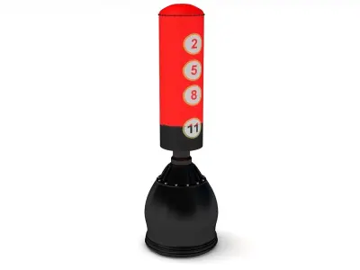  Free Standing Punch Bag Red Low-poly 3D model